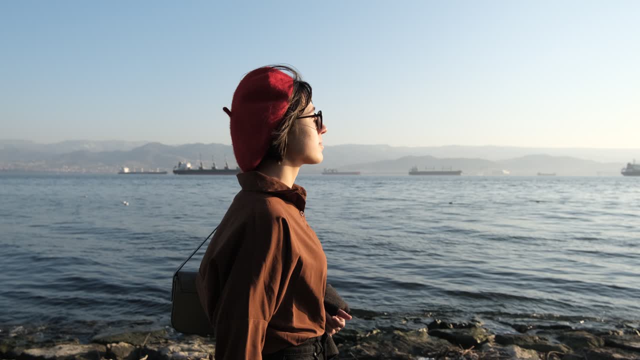 해변 여성 밴드