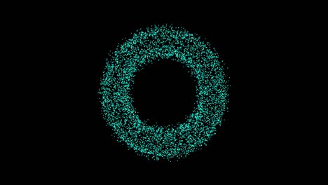 abstract technology blue circles from animated dots, circles of particles. blend mode