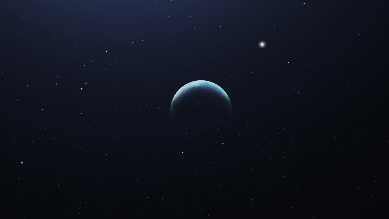 misterioso planeta moviéndose en la oscuridad del espacio