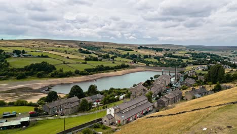 aerial drone footage of a typical rural yorkshire village-2