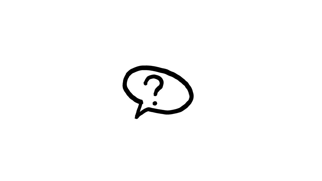 Animated Question Mark Appearing in a Speech Bubble