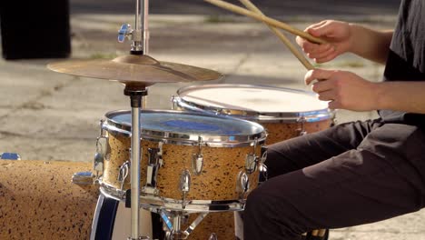 playing drums in a beautiful sunny day 02