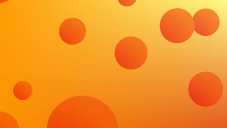 animation of shapes moving and spots over orange background