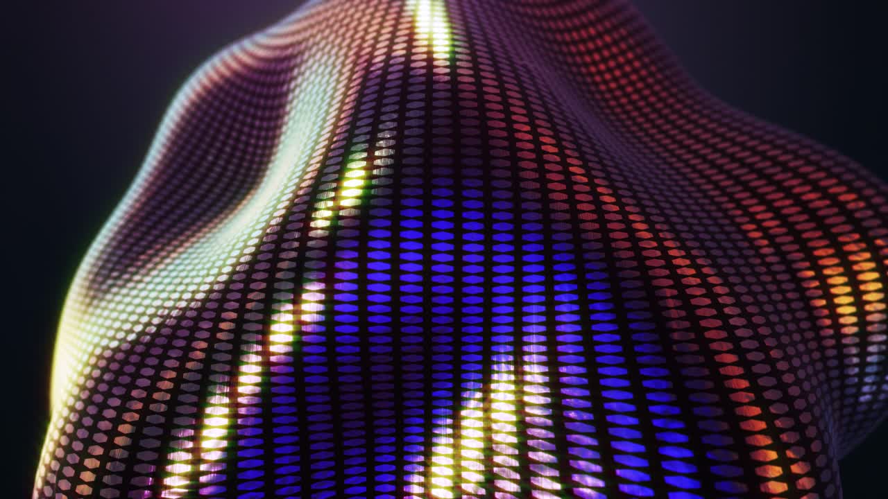 forme disco 3d, blob textured, forma colorata morphing, lucente, superficie lucida, ciclo vj