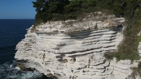 cliffs by the sea drone view