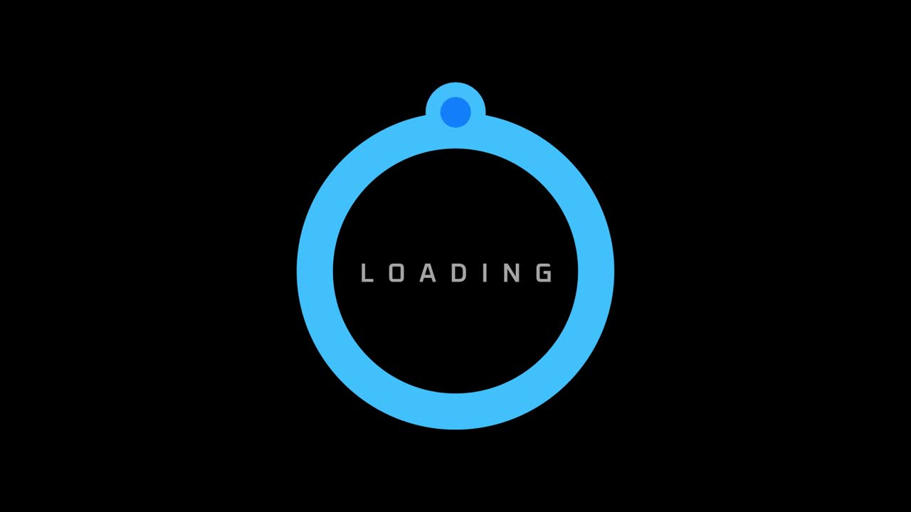 Loading Interface After Effect Animation Template with circular progress ring, indicator dot on black background
