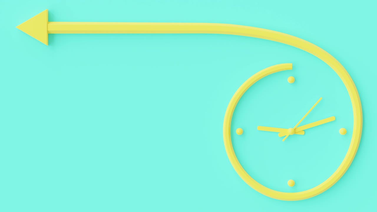 Clock motion The beginning of time 08.00 run fast to 12.00.