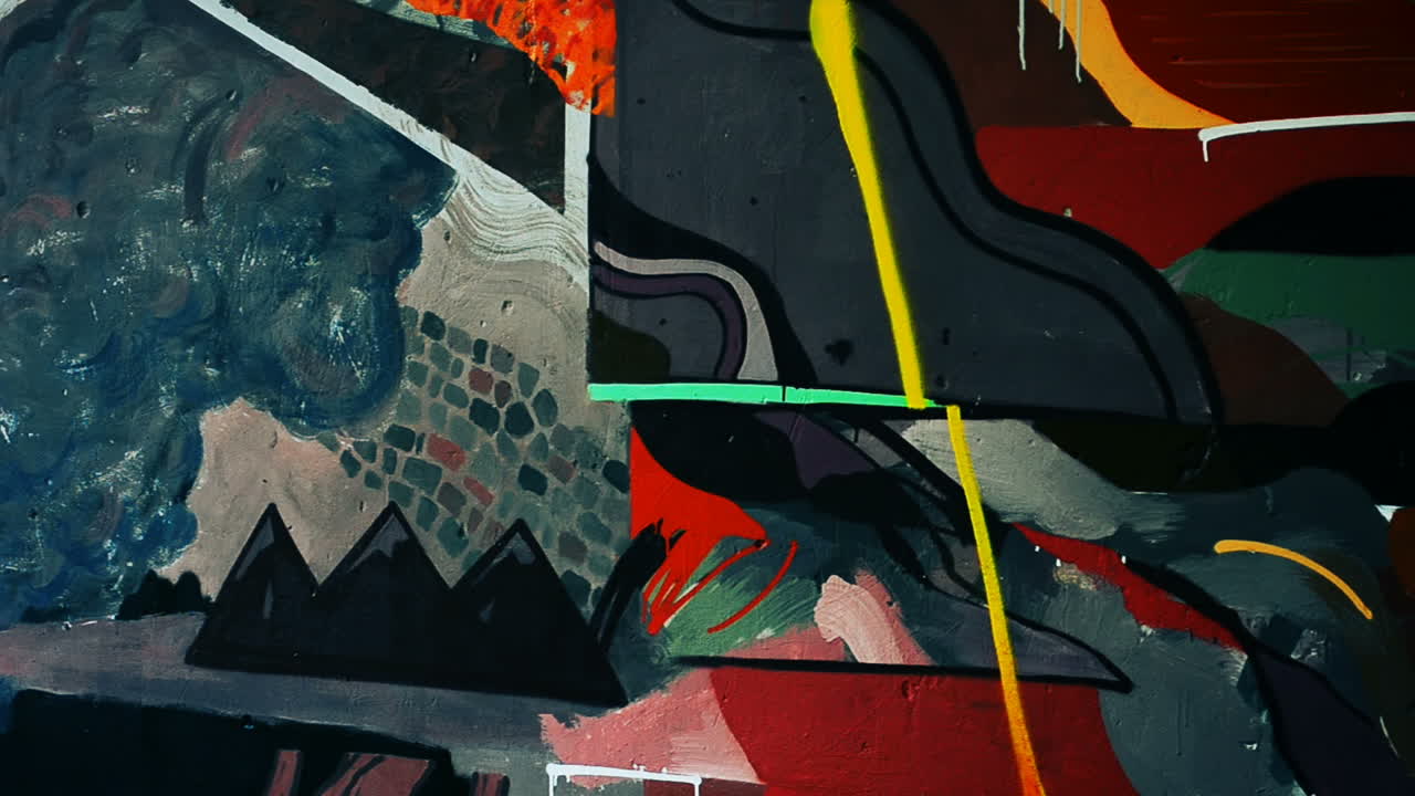 Graffiti su una recinzione. Disegno astratto