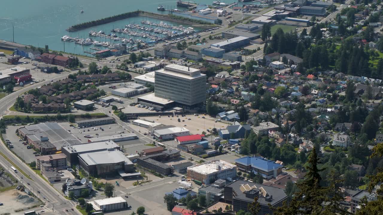 Juneau, Alaska.Beautiful view over the downtown of Juneau in a sunny summer day.