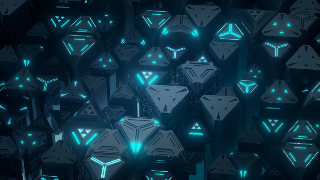 astratto sci-fi sfondo blu vj loop animazione di rendering 3d