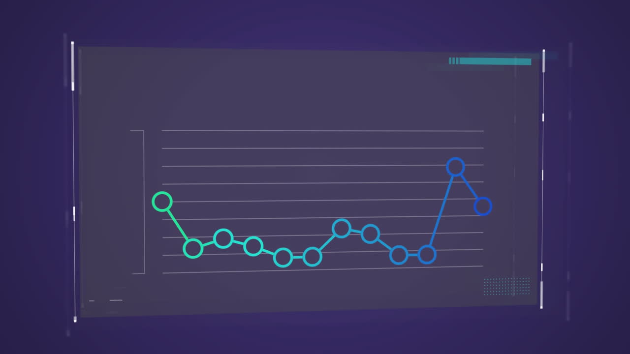 Blue and green graph on dark blue background