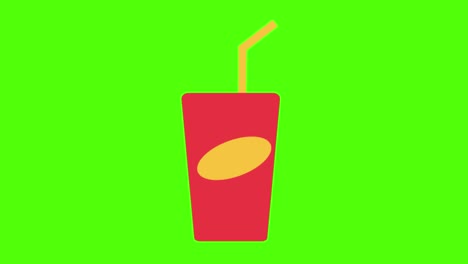 plastic cup of a soft drink on a green screen background