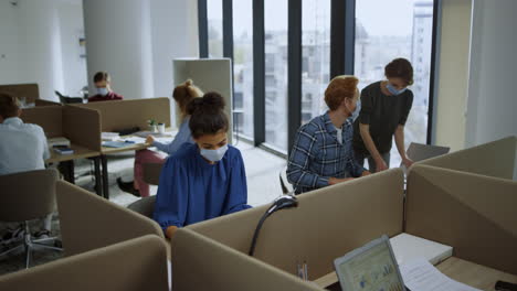 busy team at workplace