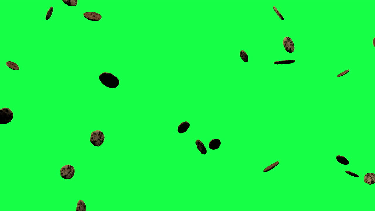 미국 쿠키  ⁇ , 초콜릿 비, 녹색 화면