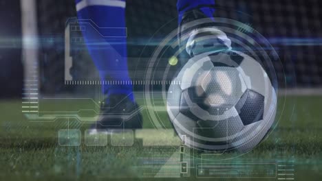 Animation-Des-Scope-Scannens-Und-Der-Datenverarbeitung-über-Einem-Fußballspieler