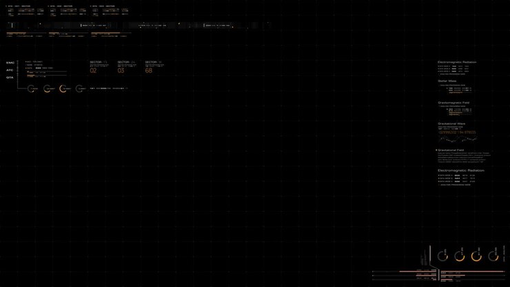 Futuristic motion graphic user interface head up display screen template, digital data telemetry information display with alpha channel for graphic overlay