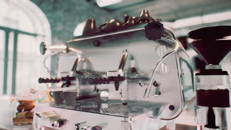 close-up of espresso coffee machine