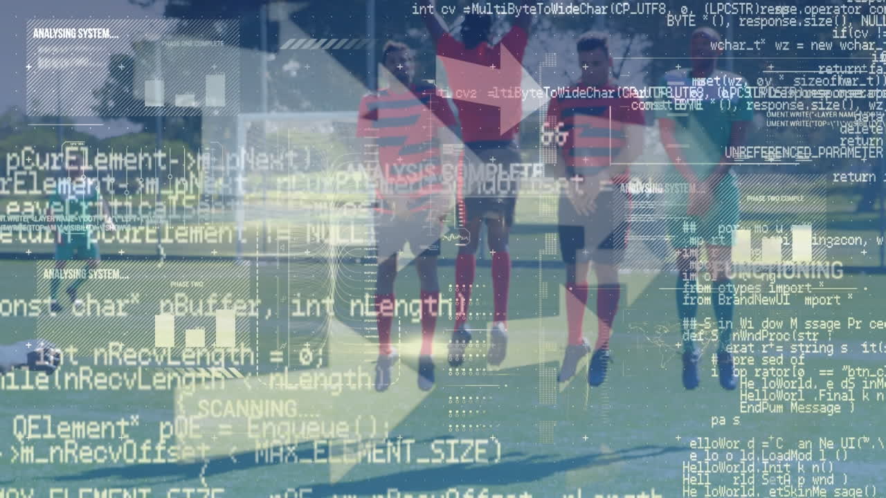 스포츠 필드에서 프리 ⁇ 을 하는 남성 축구 선수에 대한 데이터 처리