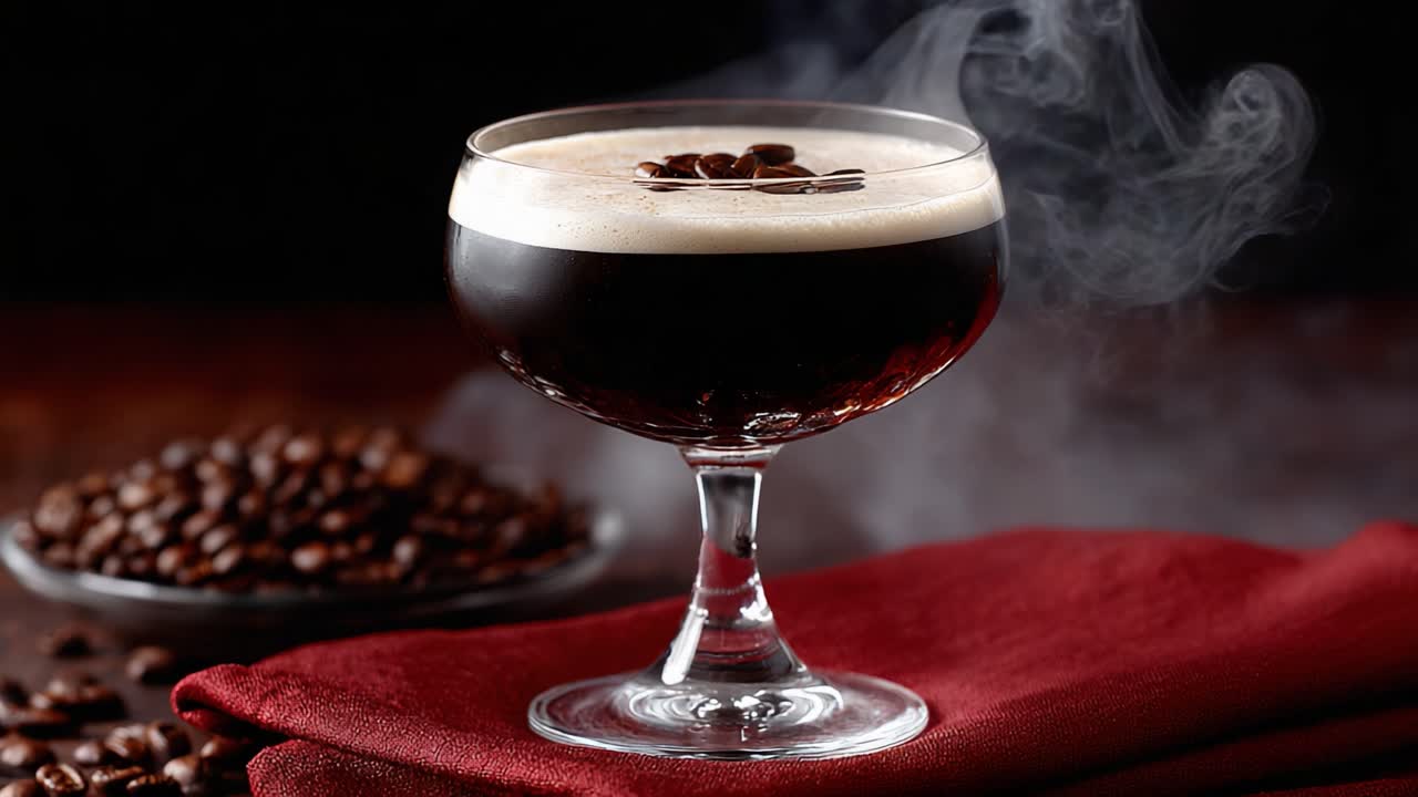 Forkæl dine smagsløg med en elegant gourmetkaffecocktail – den har en luksuriøs fremtoning og en dejlig aroma. Perfekt til sammenkomster og ren nydelse.