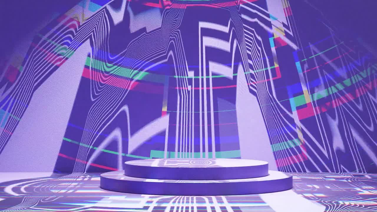 첨단 기술 환경에서 미래의 홀로그램 디스플레이 보라색