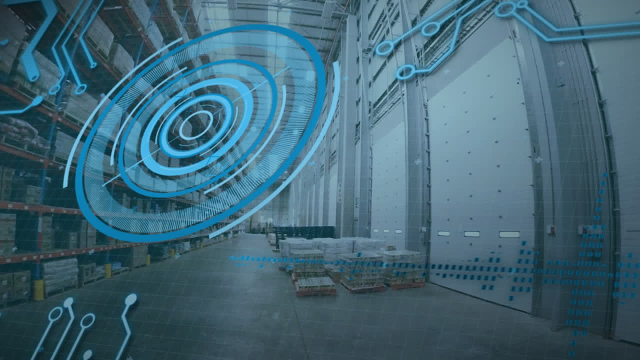 Animation of scope scanning over warehouse