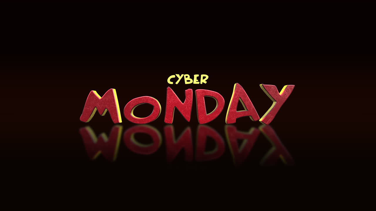 sombras caprichosas: texto de dibujos animados de cyber monday en gradiente