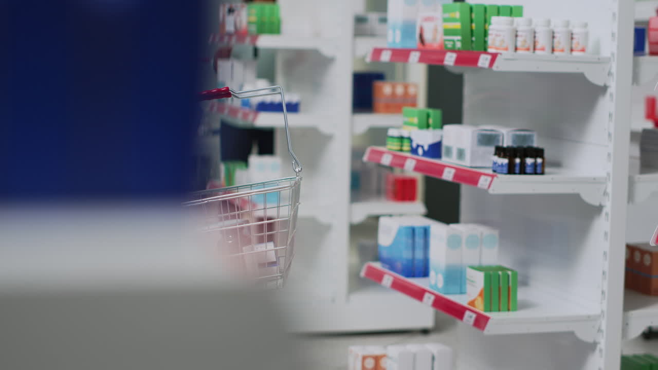 Customers Shopping for Medicine in a Pharmacy