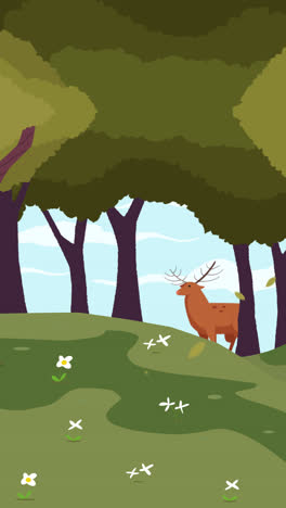 motion graphic of flat design forest landscape