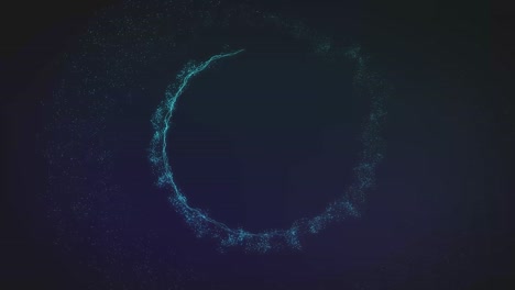shining spinning circle consisting of sparkling particles, soft appearing and disappearing. 4k animation