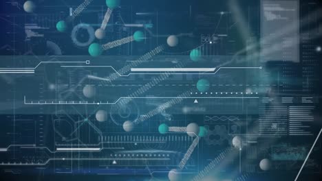 animation of dna strand spinning over statistics processing and medical data