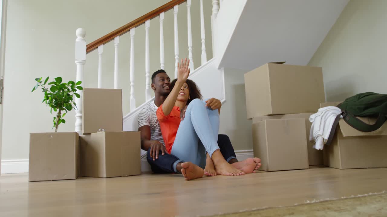 Family moving in to a new home