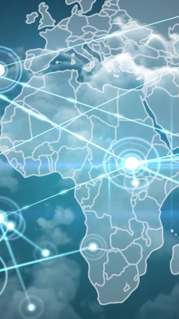 Animation of network of connections over world map