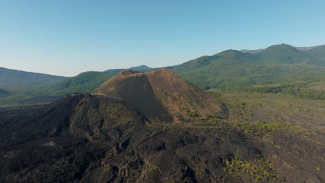 drone shot of paricutin volcano in the morning