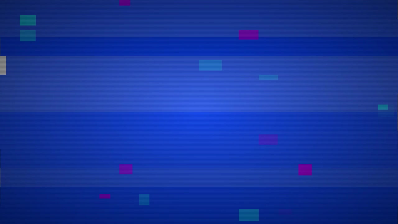 Efecto glitch digital abstracto sobre fondo azul