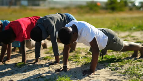 before starting the game boys practicing for push ups 4k