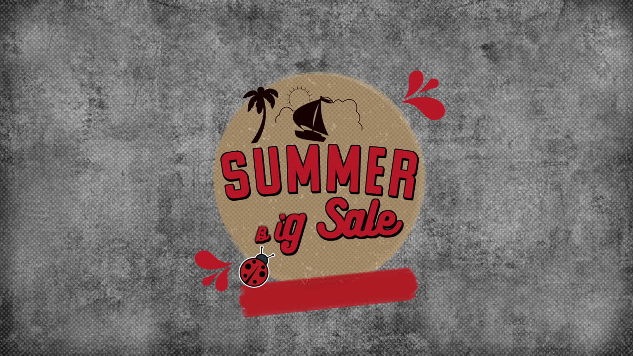 ⁇ 빛, 보트, 그리고 회색 텍스처에 손바닥과 함께 큰 여름 판매