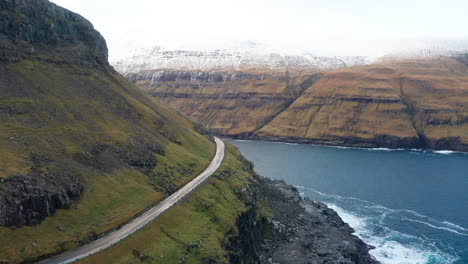 Islas-Feroe-4k-Aérea-De-Tjørnuvík,-Streymoy