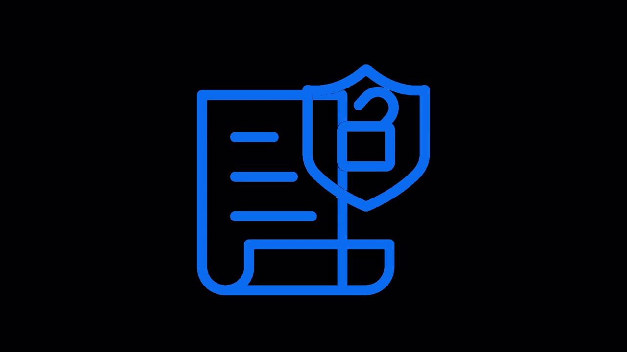 Animated Icon of Document Security and Unlocking Padlock