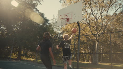 basketball game in a park