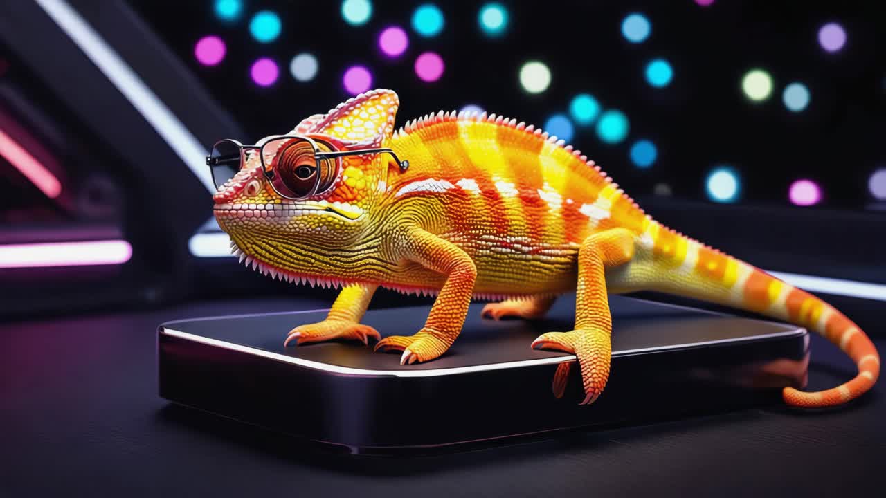 A Stylish Chameleon Wearing Sunglasses