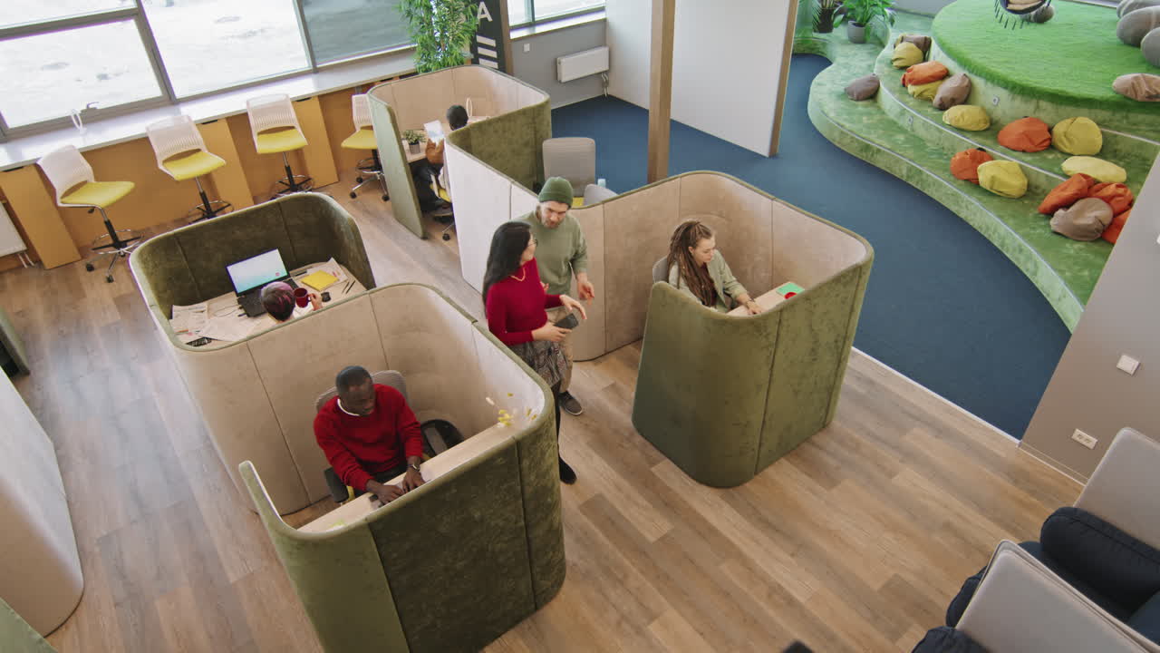 Top View of People Working in Start-Up Office