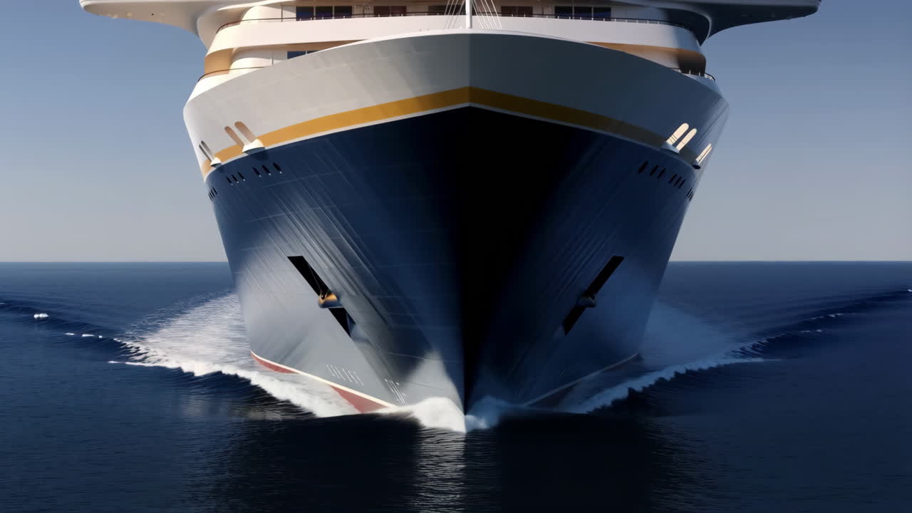 Grand Cruise Ship Sailing on the Open Sea