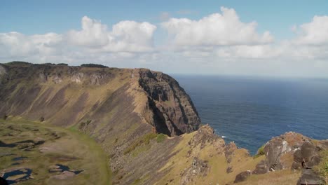 Time-lapse-across-a-volcanic-cone-crater-on-Easter-Island