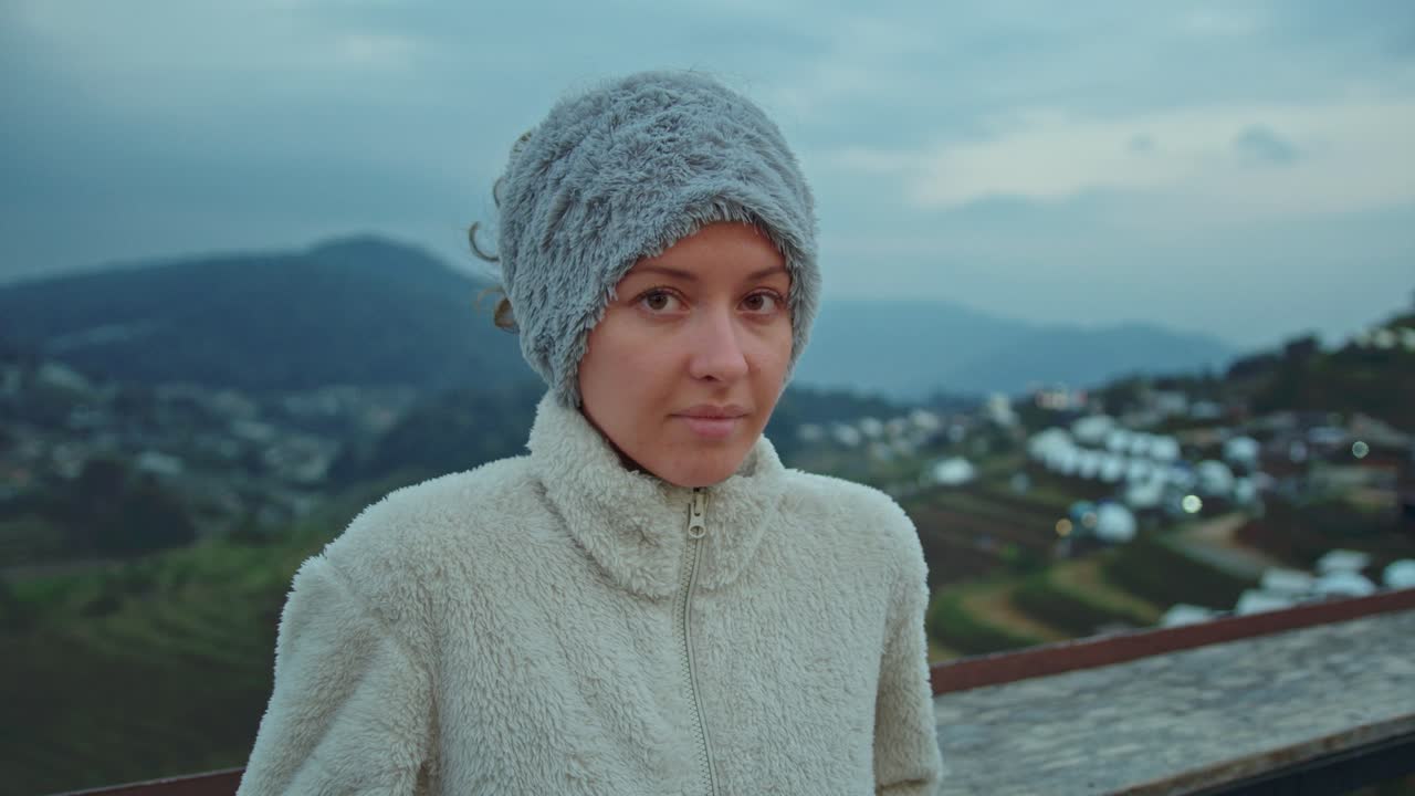 Woman in a Mountain View