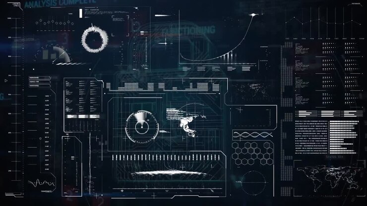 Animation of data processing and scope scanning on screen