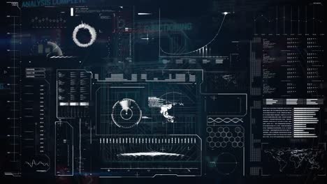 animation of data processing and scope scanning on screen