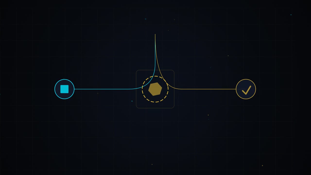 Abstract Digital Flowchart Animation Connecting Geometric Icons