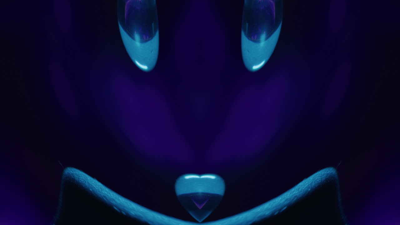 Abstract Face with Blue Lights and Reflections