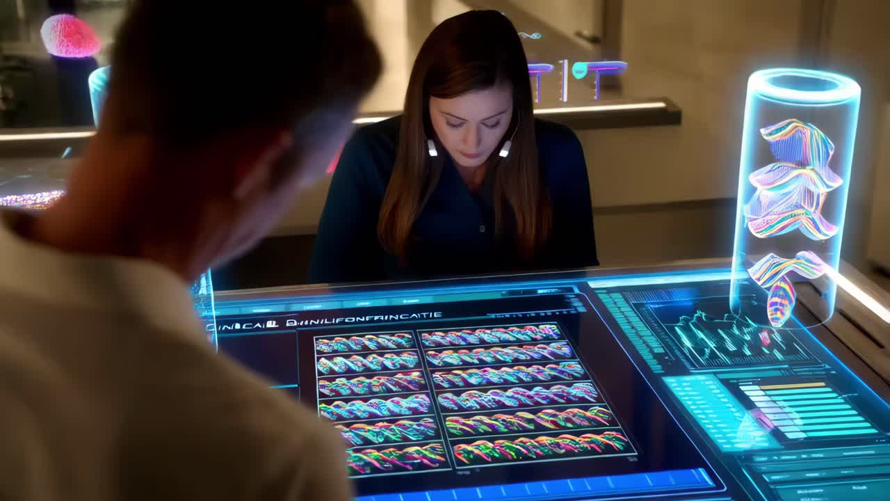 investigación médica en un laboratorio futurista