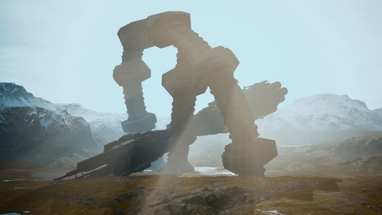 지구에 오래된 버려진 정체되지 않은 비행 물체